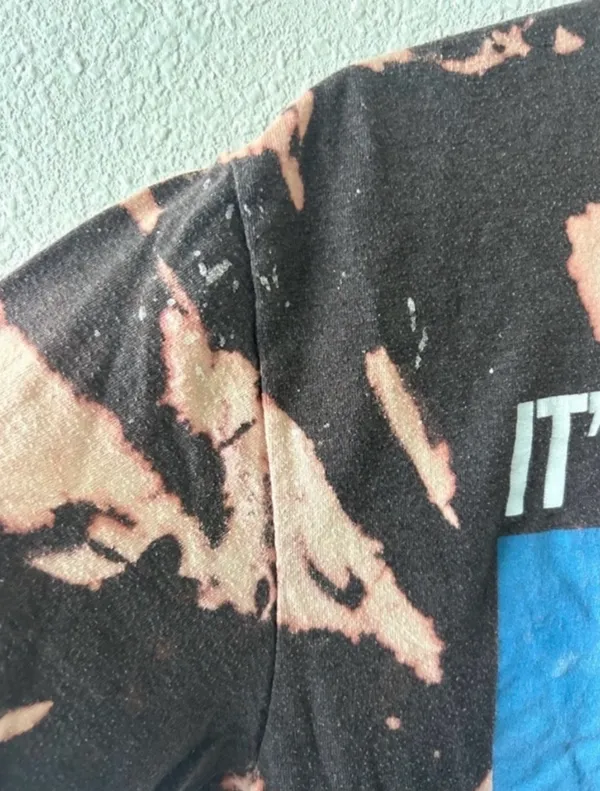 Bleach Dyed Shark Week Graphic Tee Size Large Funny Shark Shirt - Image 3