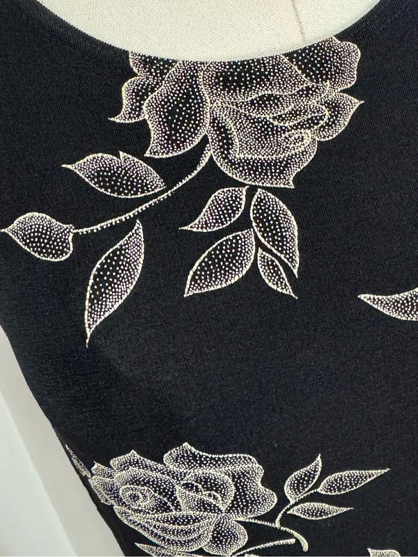 Vintage‎ JALATE black and rose gold floral maxi dress Medium - Image 5