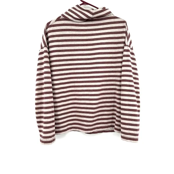 J. Crew size small purple gray striped turtleneck long sleeve top‎ shirt - Image 2