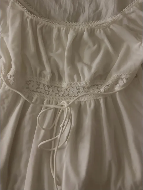 Short sleeve blouse top White - Image 2