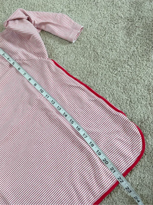 LAKE Women’s 100% Pima Cotton Classic Red Ticking Stripe Pajamas Set M - Image 14