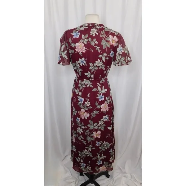 TOMMY BAHAMA Painted Petal Midi Floral Dress Metallic Embellished Beads X-Small - Image 8