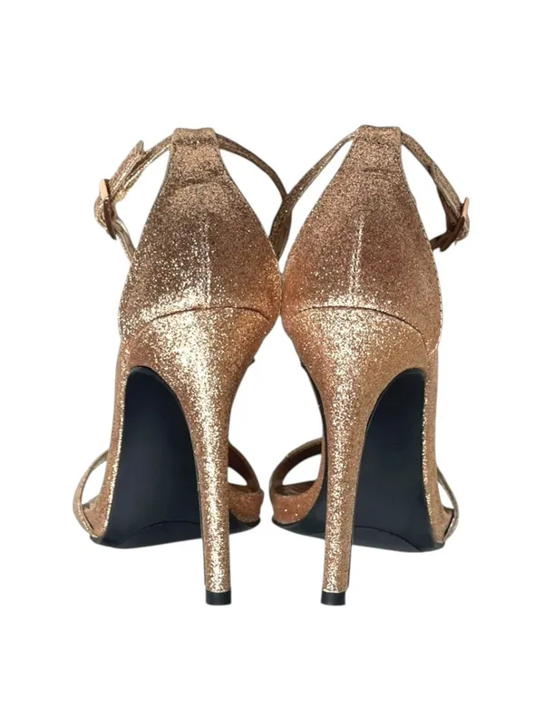 Steve Madden  Red Carpet Glittery Ankle Strap Stiletto Heel Sandals  Rose Gold - Image 14