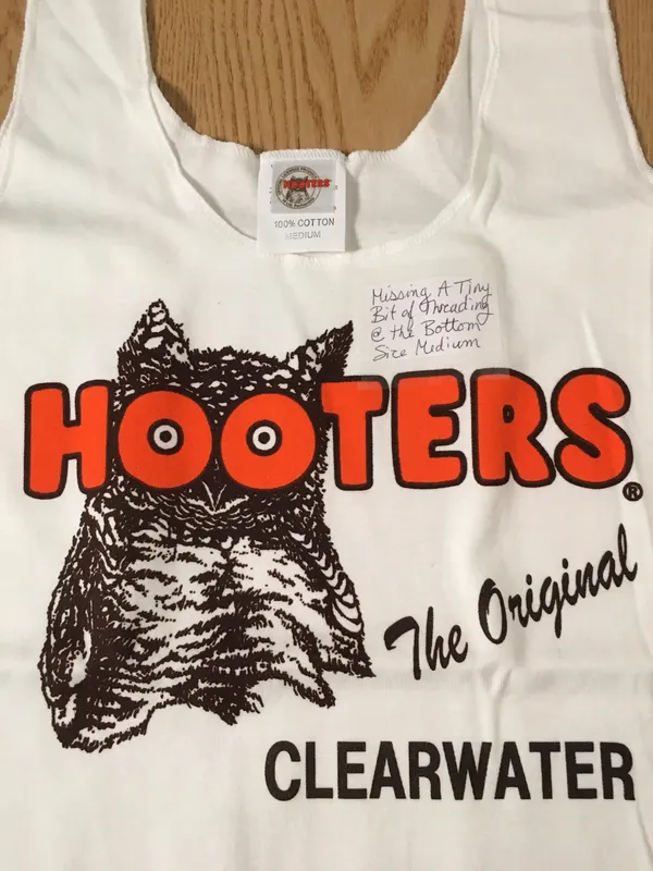 Hooters New Girl Rare Uniform Tank Missing Threading Size Medium - Image 2