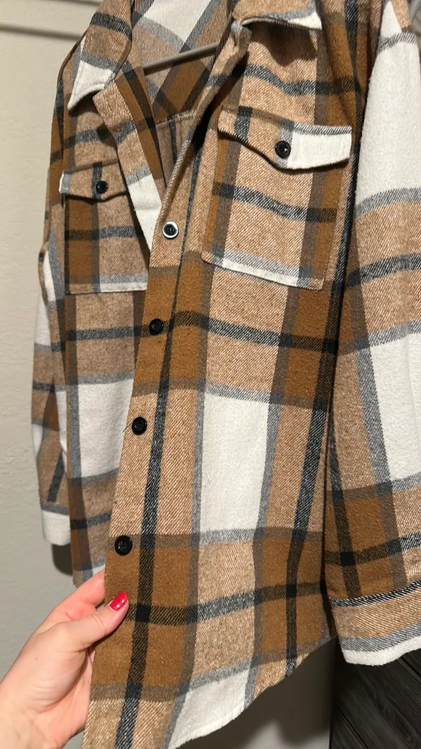 Fleece Flannel Brown Size M - Image 2