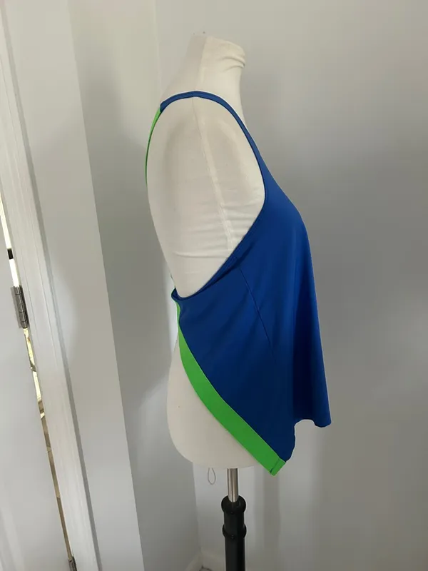 ASOS Blue Tank Top with Green Side Panel - Image 4