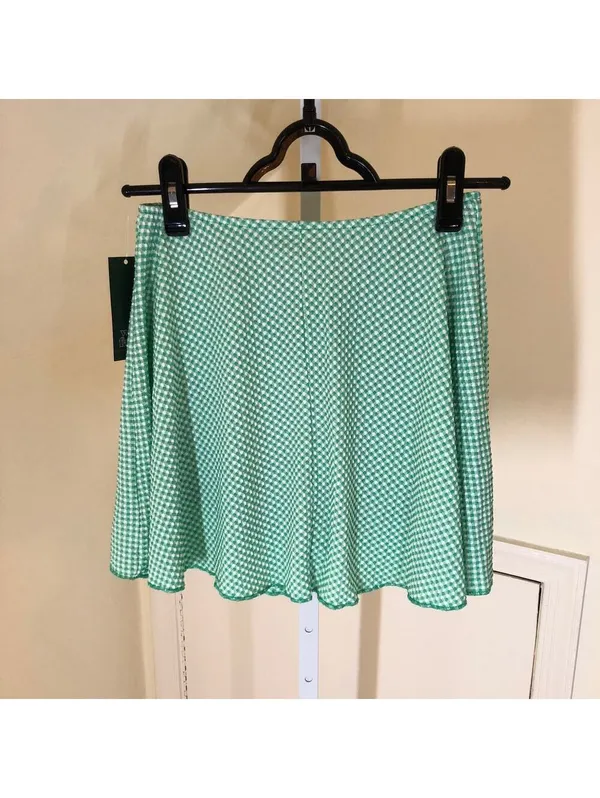 Wild Fable NWT Women's Mid-Rise Green Gingham Skort Size XS - Image 8