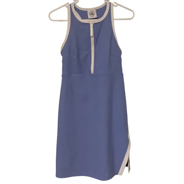 Sage Collective Womens Small Periwinkle Blue‎ Half Zip Racerback Tennis Dress S - Image 6