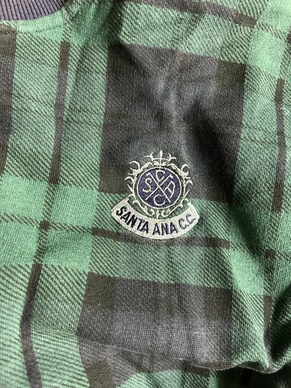 Slazenger navy and Green Plaid Crewneck Sweater - Image 3