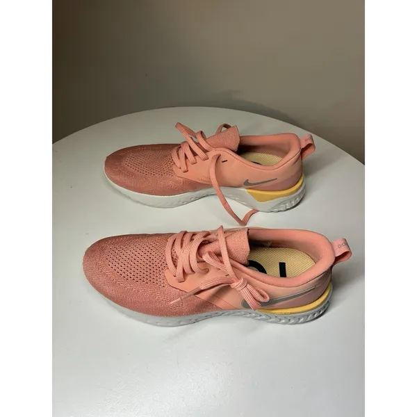 pink quartz Nike Odyssey React Flyknit 2 running shoes Size 7.5 Hiking Outdoors - Image 2