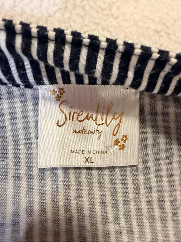 Siren Lily Maternity Striped V-Neck Button-Front Shirt Dress - Image 4