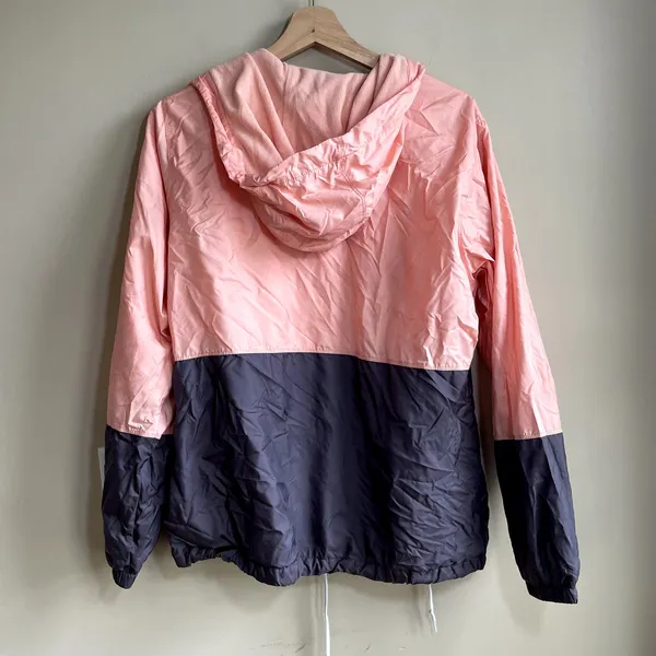Columbia fleece lined rain jacket windbreaker women's L orange‎ gray colorblock - Image 9