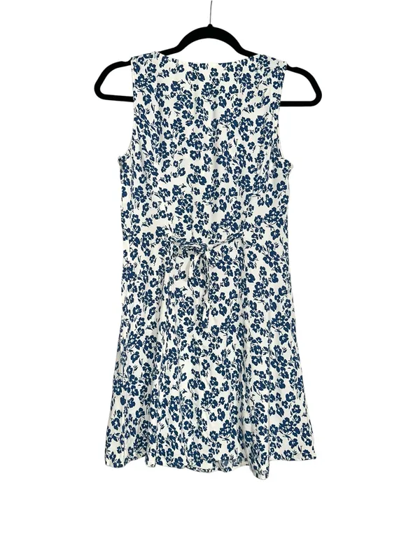 Reformation Rilynn White Blue Floral V-Neck Sleeveless Mini Dress 6 - Image 4