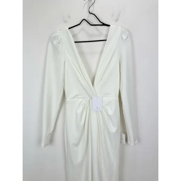 Lulus Stunning Romance White Long Sleeve Mermaid Maxi Dress Wedding XS NWT - Image 14