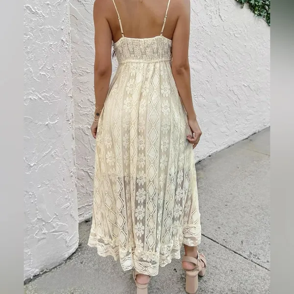 Cupshe Cream Lace Dress - Image 5