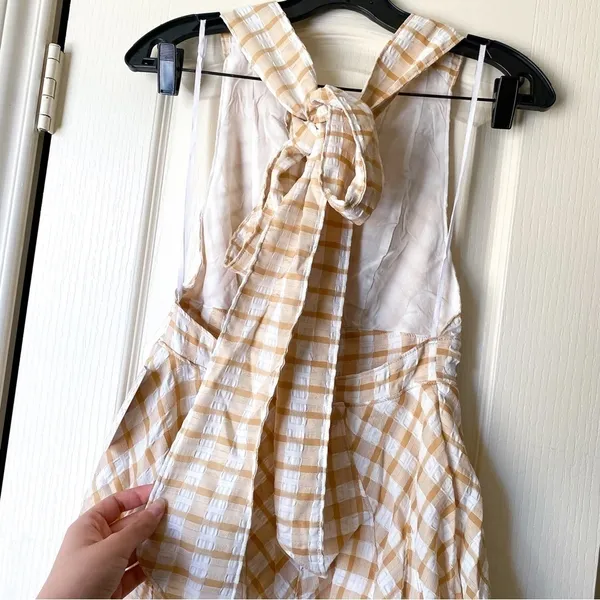 Free People Do The Twist Gingham Halter Mini Dress Tea Size‎ 2 NWT - Image 10