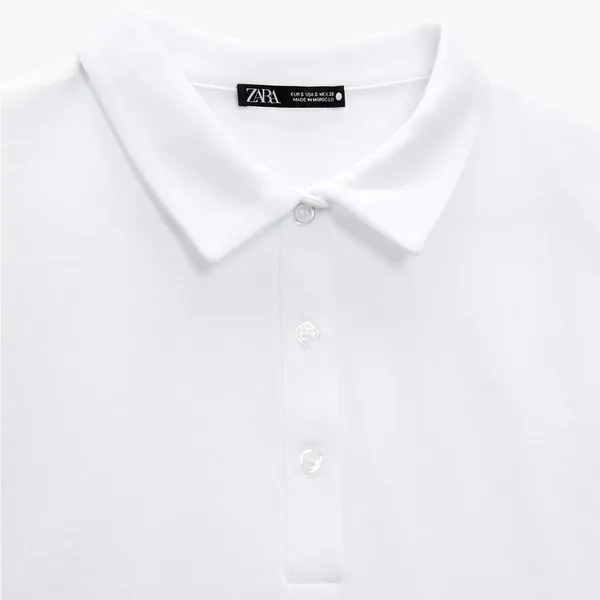 NWT ZARA CROPPED POLO WHITE MEDIUM Rugby Preppy Academia - Image 4