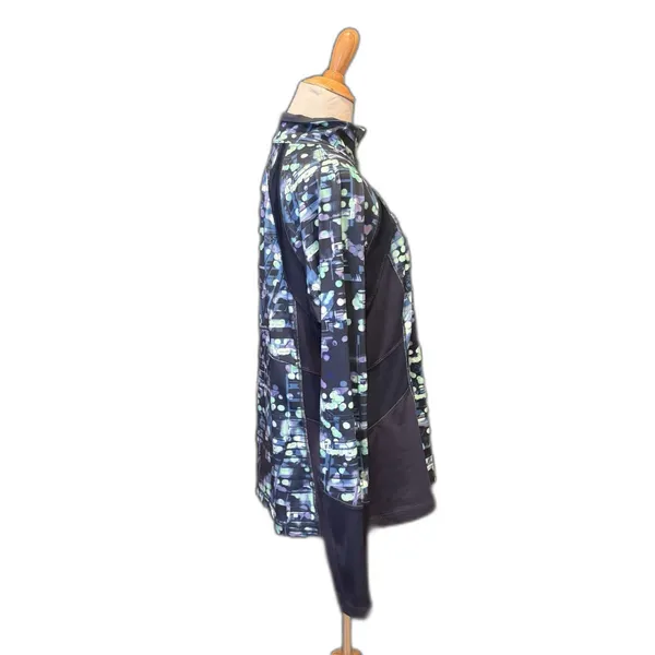 TG Tek Gear Drytek Athletic Long Sleeve Top Blue Tech Print Size XL Womens - Image 5
