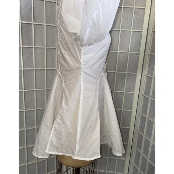 FREE PEOPLE White All The Time Tunic Peplum Button Up Boho Cottagecore Shirt XS‎ - Image 6