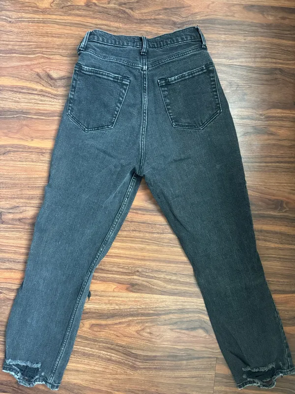 Abercrombie Fitch 90s Straight Curve High Rise Jeans Women's size 25 #denim #distressed - Image 2