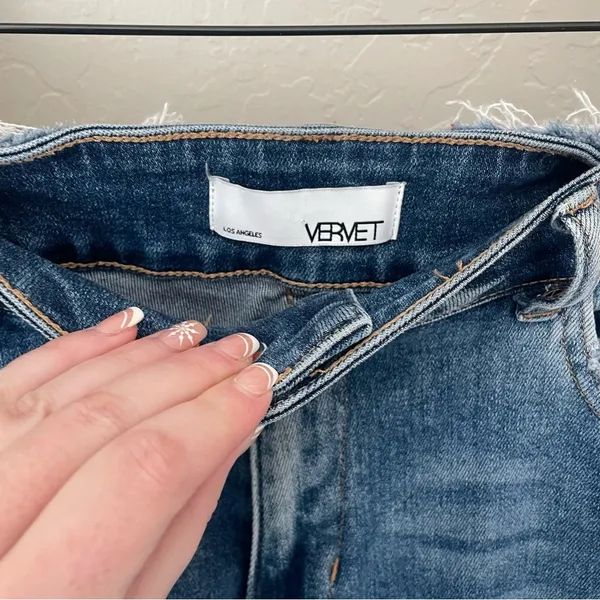High Rise Wide Leg Multicolor Denim Flare Boutique Jeans - Image 6