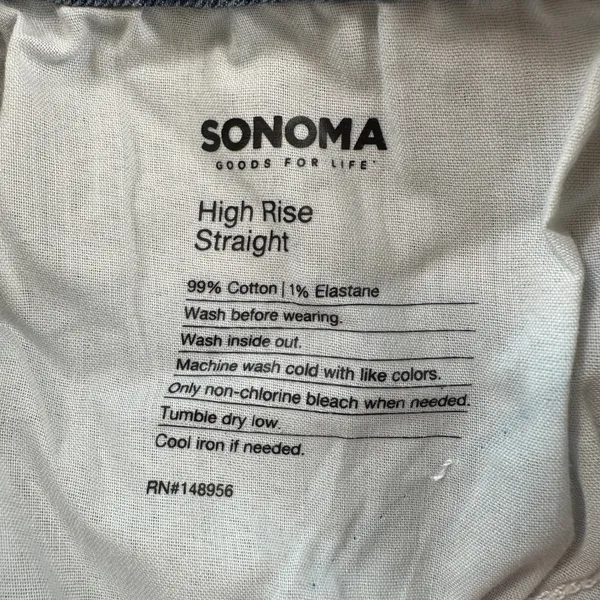 Sonoma Jeans 4R Blue Womens High Rise Straight Leg Medium Wash Faded Denim NWOT - Image 6
