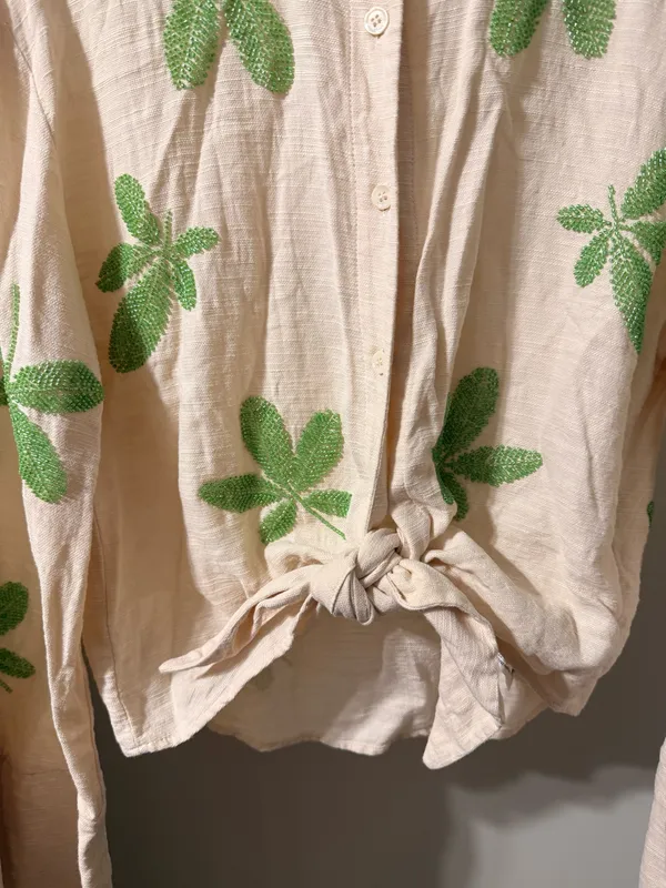 ZARA Leaf cropped blouse - Image 3