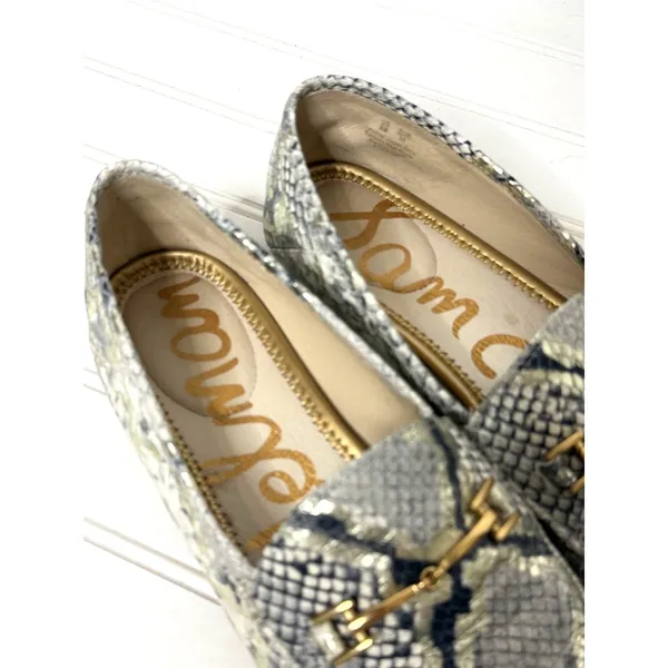 Sam Edelman Loraine Snakeskin Leather Bit Loafers Grey Black Gold Womens 8M - Image 4
