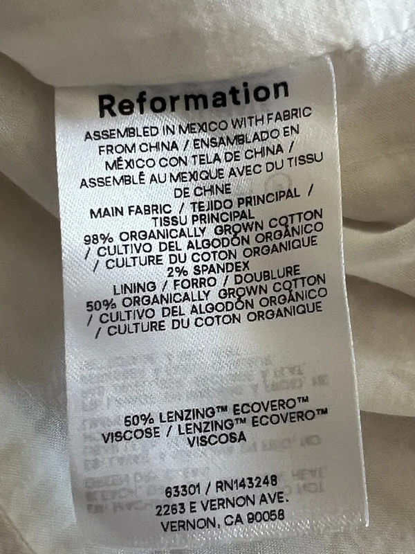 Reformation‎ Bubble Clea Dress Check White Tan Womens 10 - Image 10