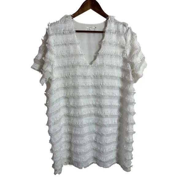 Tularosa Lambros Dress size L Fringe V-Neck Mini Bridal Cocktail Parties - Image 2