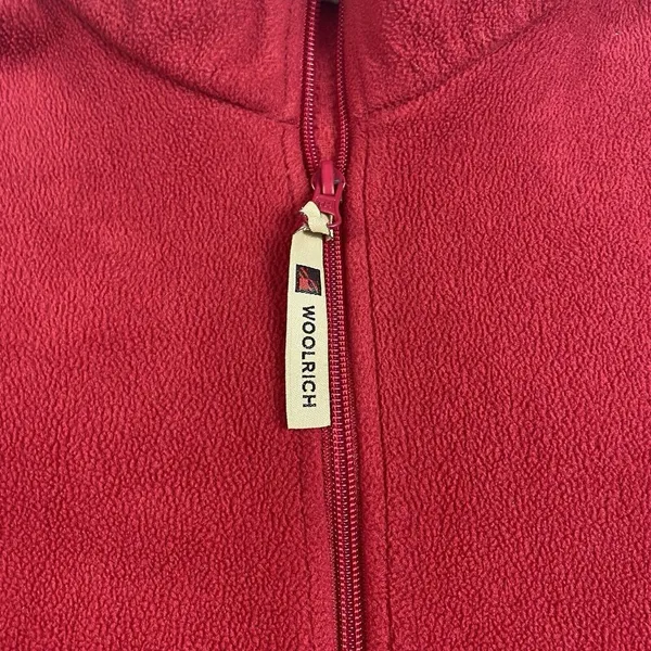 Woolrich Women's Long Sleeve Fleece Zip Up Jacket Size Small Raspberry Cozy‎ - Image 3