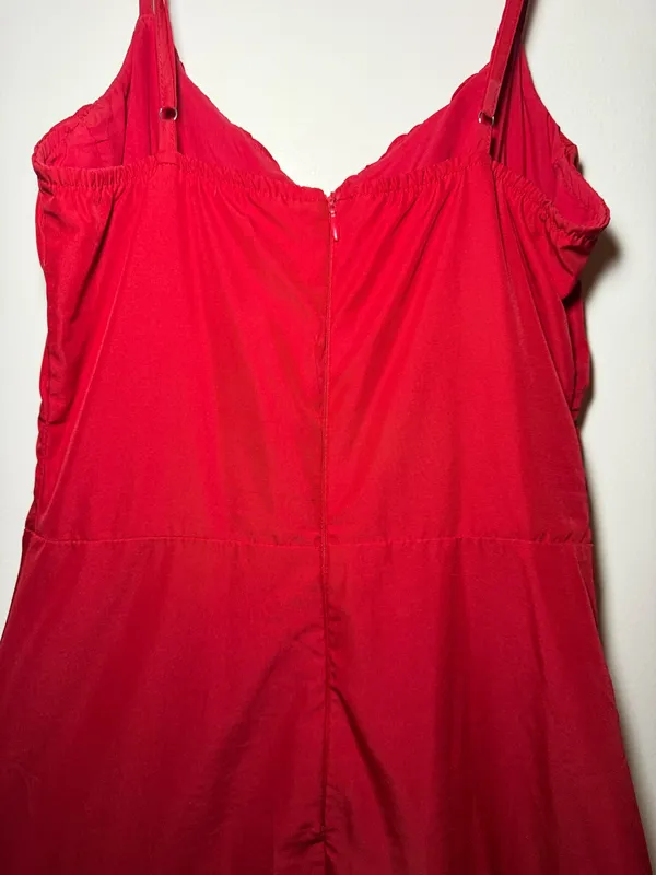 Red Bustier Maxi Sundress Basquet Waist Women’s XS - Image 2