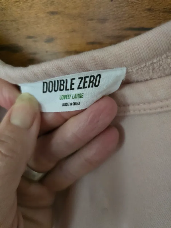O Double Zero Dusty Blush Long-Sleeve Cropped Sweatshirt Large - Image 2