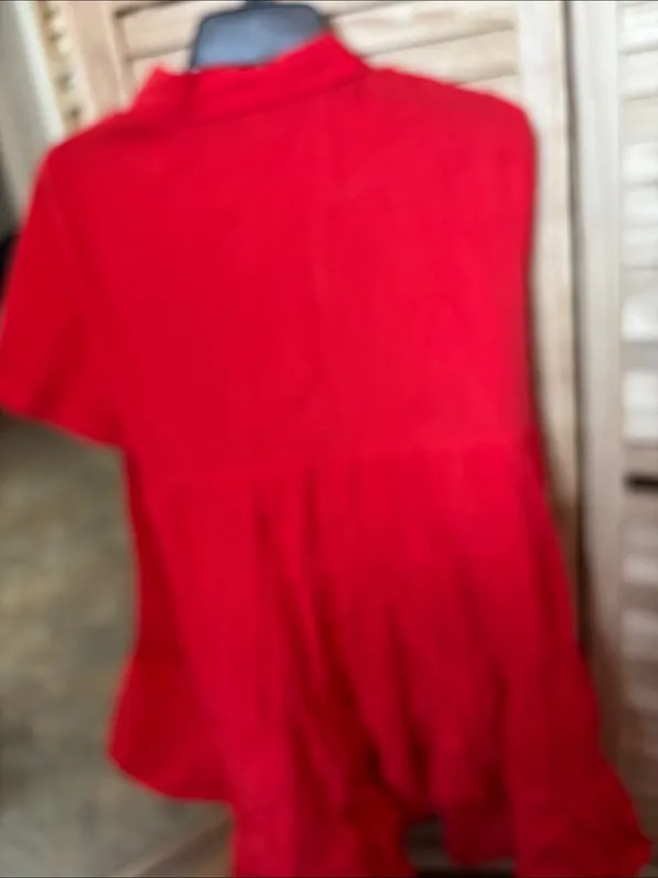 FINAL MARKDOWN Unique Cato Short Sleeve Red Babydoll Top Medium - Image 7