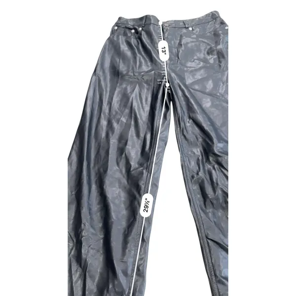 Urban Outfitters Faux Leather Wide Leg Pants Women's 30 High Rise 5 Pocket - Image 11