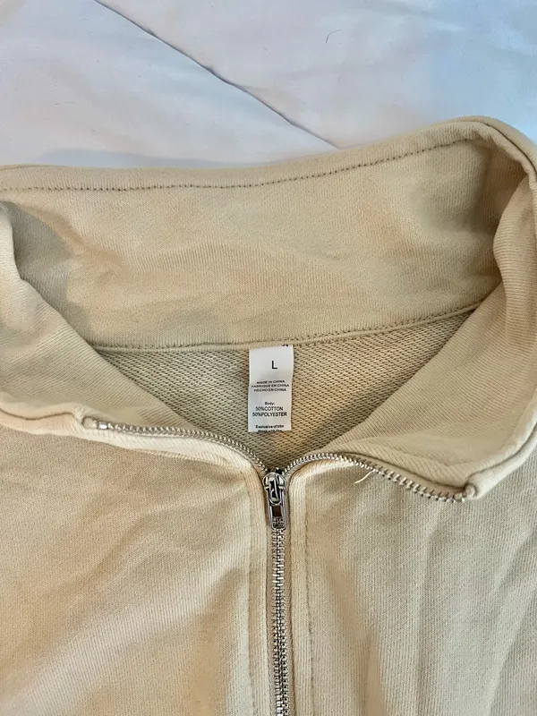 Tan half zip pullover Size L - Image 3