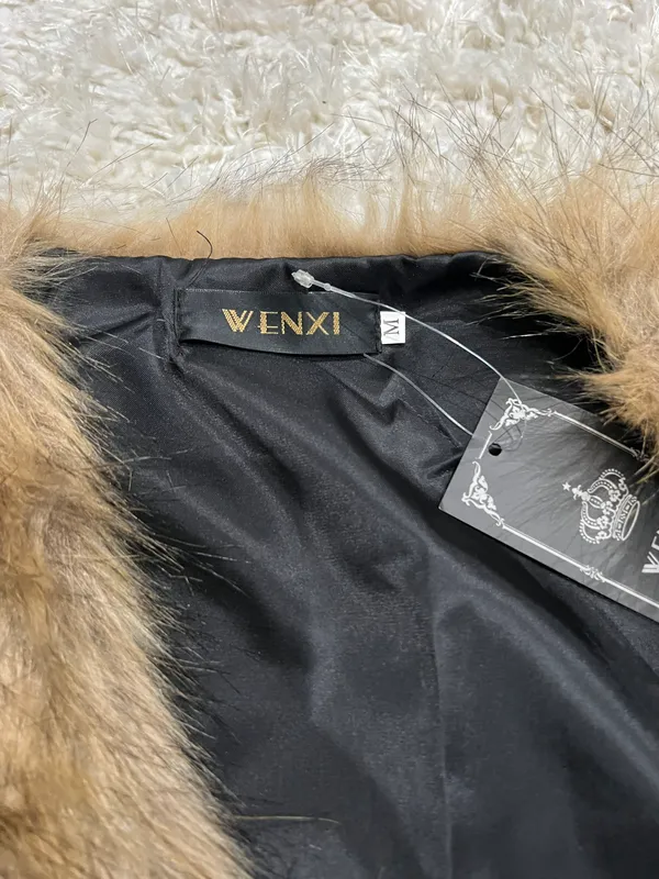 Women’s Brown Fur Vest Size M - Image 2