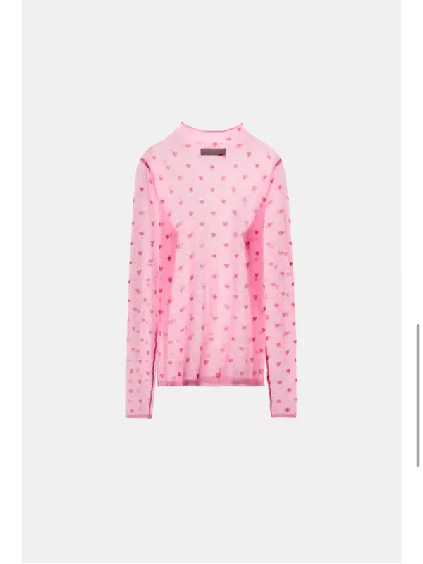 Zara sheer heart print top. S - Image 5