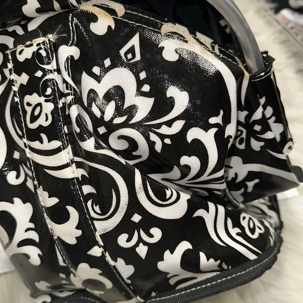 Elegant Black and White Patterned Women's Bag - Image 4