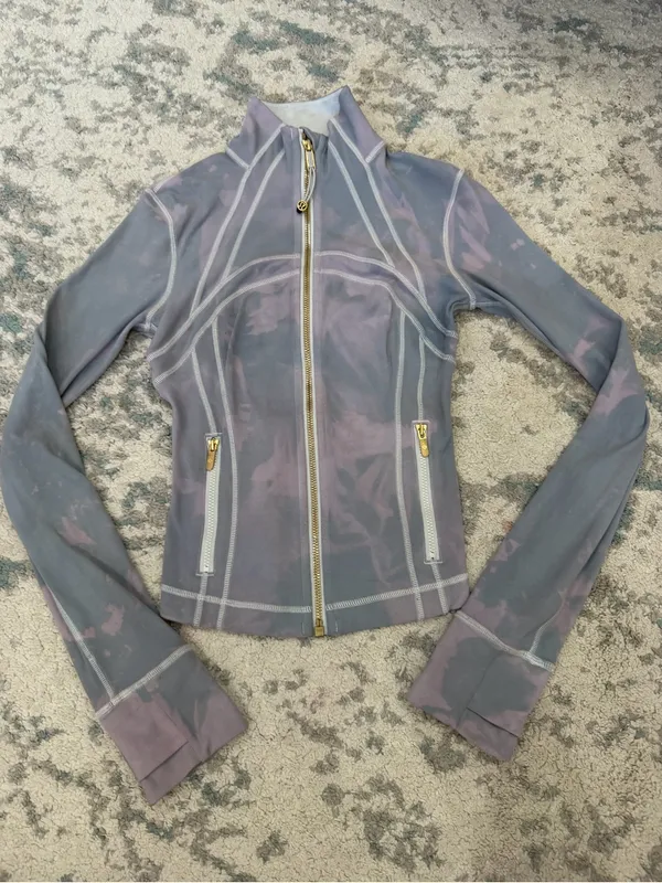 lululemon Define Cropped Jacket Nulu Size 0 Custom Dyed Blue Lavender - Image 3