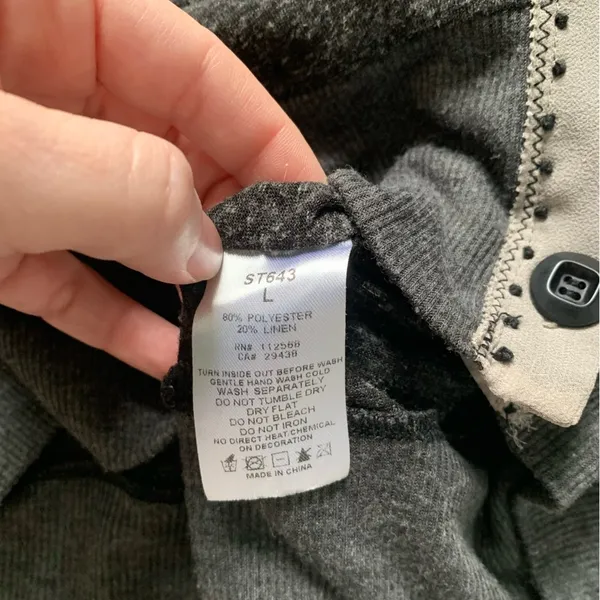 Miss Me Dark Gray Button Front Jewel Cardigan L - Image 6