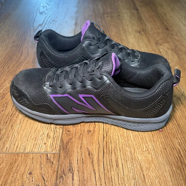 New Balance 412 v1 Evolve Alloy Toe Runner Work Shoes Womens 8.5 Black Purple - Image 10