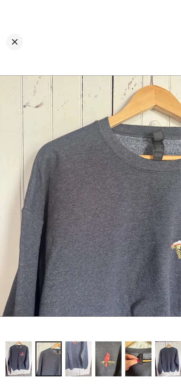 Gildan Crewneck Sweatshirt Dark Heather Blue Size L - Image 2