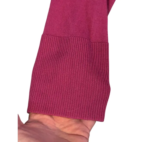 Banana republic magenta pink v-neck merino wool sweater Medium academia preppy - Image 6