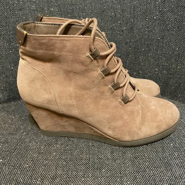 Madden Girl Lace-Up Brown Ankle Booties - Image 2