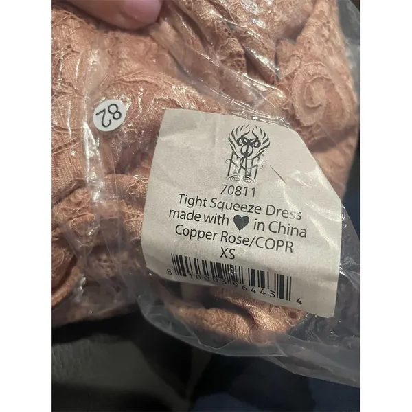 NWT We are‎ Hah x Free People Tight Squeeze Lace Dress Copper Rose XS $188 - Image 5