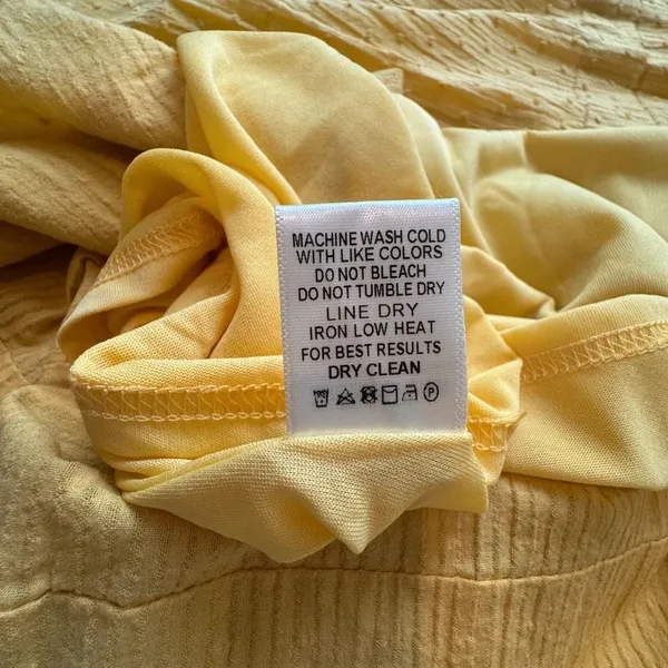 Very j Dress M Golden Yellow 100% Cotton Lined Swiss Dot - Image 7