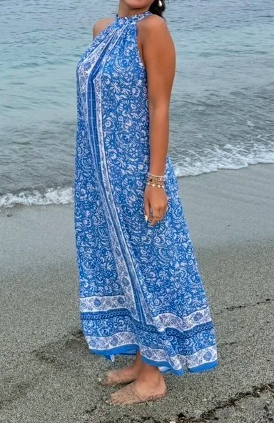 Boutique Maxi Dress Blue Design - Image 3
