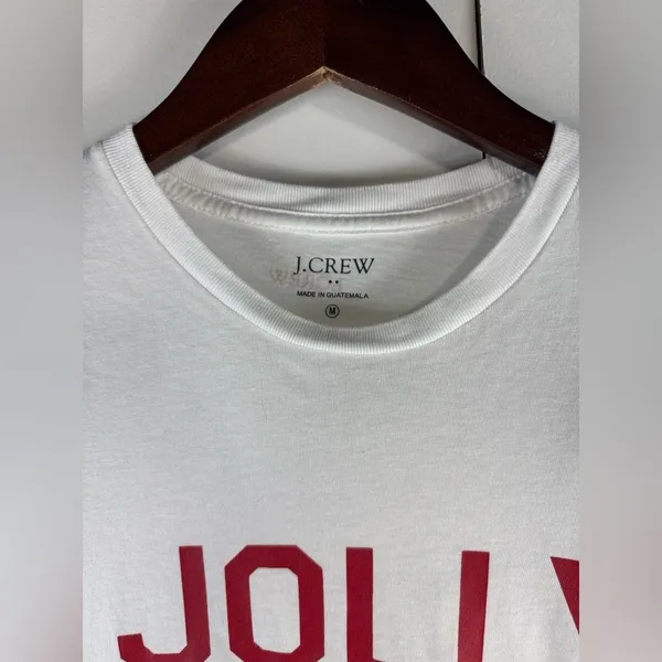 J.Crew Long Sleeve Jolly White Holiday Christmas‎ Graphic T-Shirt Top M - Image 6