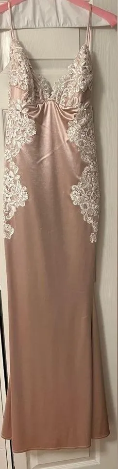 Spaghetti Straps V-neck Slim Long Prom Dress with Lace Appliques - Image 5